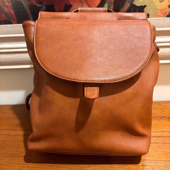 Antik Kraft Handbags - Antik Kraft Brown Vegan Leather Backpack | Boho Minimalist Rucksack